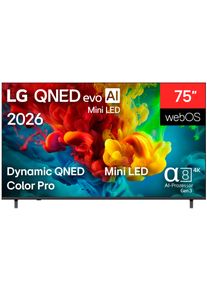 LG QNED-Fernseher "75QNED82B6A", Energieeffizienz: F, bunt (schwarz), 75 &Prime;, Fernseher, QNED-Fernseher
