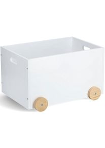 Spielzeugtruhe zeller PRESENT, wei&szlig;, B:50cm H:30cm T:36cm, MDF, Massivholz, Aufbewahrungsboxen, Spielzeugtruhe, mit Rollen