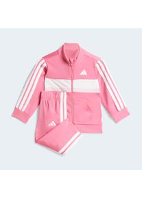 Trainingsanzug adidas Sportswear "I 3S TIB TS", Jungen, Gr. 80, wei&szlig; (pink fusion, clear pink, wei&szlig;), Obermaterial: 100% Polyester, Sportanz&uuml;ge Trainingsanzug