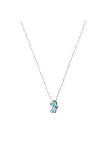 Kette mit Anh&auml;nger Prinzessin Lillifee "Seepferdchen-Motiv", bunt (silberfarben, blau), Halsketten, M&auml;dchen, Silber 925 (Sterlingsilber), L: 38 B: 1,2mm, Kette mit Anh&auml;nger, mit Zirkonia (synth.), B:1,2mm