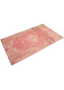 Badematte Wecon Home "Polaroid", rot, H:6mm, Polyester, Badematten, Badematte, Vintage Orient Stil, Badezimmerteppich, waschbar