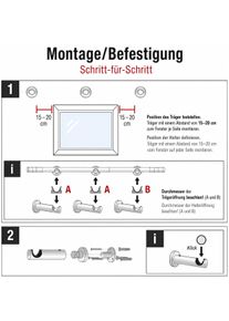 Gardinenstange Liedeco "Stilgarnitur "Zylinder" ausziehbar 16/19 mm", edelstahl, op, &Oslash;:19mm, Eisen, Gardinenstangen, Gardinenstange, teleskopisch ausziehbar