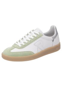 Sneaker RIEKER SPORT "San Diego Swing2GO", Damen, Gr. 40, gr&uuml;n (wei&szlig;, mint), Leder, Veloursleder, Schuhe Sneaker, Retro-Sneaker, Freizeitschuh, Halbschuh mit herausnehmbarem Fu&szlig;bett