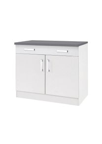 Unterschrank KOCHSTATION "KS-Toronto, Breite 100 cm", wei&szlig;, B:100cm H:85cm T:60cm, Holzwerkstoff, Schr&auml;nke, Unterschrank