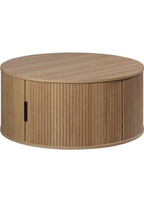 Couchtisch Home Affaire "Ronda", eiche, schwarz, eiche, B:80cm H:36cm T:80cm, Tische, Couchtisch, Runder Sofatisch mit Stauraum - Ma&szlig;e (B/T/H) 80/80/36 cm