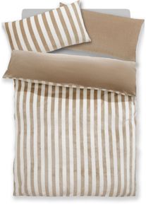 Wendebettw&auml;sche OTTO HOME "Greta", beige, B/L: 135cm x 200cm, 1 Stk., 1 Stk., Microfaser, B/L: 40cm x 80cm, 2, Microfaser, Obermaterial: 100% Polyester, Bettw&auml;sche, Wendebettw&auml;sche, Bettw&auml;sche mit Streifen in verschiedenen Qualit&auml;ten, ab 135x200 cm
