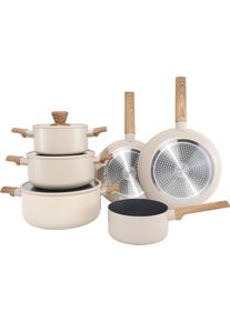 Topf-Set Hanseatic "ALU SCANDI, mit Antihaftbeschichtung", beige (peach, natur), T&ouml;pfe, Topf-Set, f&uuml;r alle Herdarten geeignet