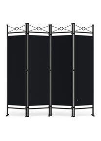 Casaria Paravent Lucca Schwarz 180x163cm