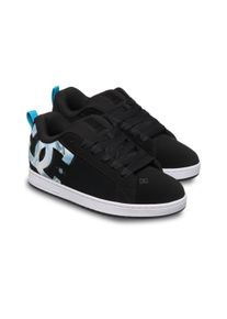 Schn&uuml;rschuh DC Shoes "Court Graffik", Herren, Gr. 9,5(42,5), schwarz, blau jewel, Obermaterial: Leder (Kuh) / Futter: Textil / Au&szlig;ensohle: Gummi., Schuhe Schn&uuml;rschuh