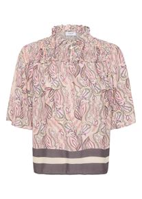 Kurzarmbluse Saint Tropez "Kurzarm-Bluse ShaktiSZ", Damen, Gr. S, pink (dusty pinks arty blooms), Obermaterial: 100% Viskose CV., Blusen Kurzarmbluse