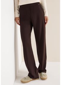 Jerseyhose Cecil "NEELE", Damen, Gr. XXL (46), L&auml;nge 32, tartufo braun (l&auml;nge 32), Web, Obermaterial: 61% Viskose, 32% Polyamid, 7% Elasthan. Futter: 100% Polyester, unifarben, loose fit lang, Hosen Jerseyhose, mit elastischem Bund