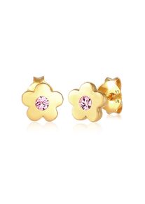 Paar Ohrstecker Elli "Ohrringe Kinder Blume Kristall 925 Silber" Gr. 6, rosa, Ohrringe, M&auml;dchen, 6, ohne Stein, Silber 925 (Sterlingsilber), Paar Ohrstecker