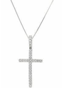 Kette mit Anh&auml;nger Firetti "Schmuck Geschenk Gold 585 Halsschmuck Halskette Goldkette Venezianer", wei&szlig; (wei&szlig;goldfarben), Halsketten, Damen, 0,25, Diamanten Wei&szlig;gold 585, L: 45 B: 0,5mm, Diamanten, Wei&szlig;gold 585, Kette mit Anh&auml;nger, mit Diamanten, B:0,5mm