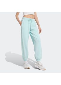 Sporthose adidas Sportswear "ALL SZN FRENCH TERRY LOOSE", Damen, Gr. M, N-Gr, blau (halo mint, normal, gr.), Obermaterial: 100% Baumwolle, Hosen Sporthose, Locker geschnitten, mittelhoher Bund