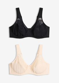 Minimizer-BH med vadderade axelband (2-pack) - beige - storlek 95C - bonprix