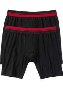 L&aring;nga boxershorts med bomull (2-pack) - svart - storlek 6 (L) - bonprix