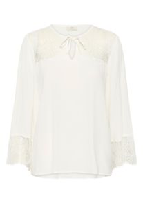 Langarmbluse Kaffe "Langarm-Bluse KAapril", Damen, Gr. 40, wei&szlig; (chalk), Obermaterial: 100% Viskose CV., Blusen Langarmbluse