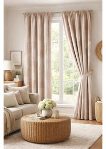 Weckbrodt-Gardinen Vorhang WECKBRODT "Ornella", beige (natur), B:145cm H:175cm, Polyester, Gardinen, Vorhang, Dekoschal, blickdicht, marmoriert, Universalschienenband, Gardine