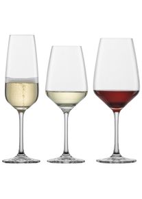 Schott Zwiesel Gl&auml;ser-Set SCHOTT-ZWIESEL "Gl&auml;ser-Set Tulip 18er Set transparent", bunt (transparent), B:2cm H:2cm, Glas, Trinkgef&auml;&szlig;e, Gl&auml;ser-Set, Sp&uuml;lmaschinengeeignet