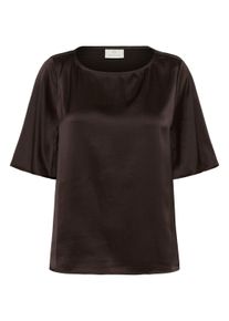 Kurzarmbluse Kaffe "Kurzarm-Bluse KAlotte", Damen, Gr. 38, braun (schwarz coffee), Obermaterial: 100% Polyester PES., Blusen Kurzarmbluse