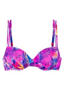 B&uuml;gel-Bikini-Top Venice Beach "Zarina", Damen, Gr. 44, Cup C, bunt (lila print), Recycling-Polyamid, bedruckt, Bikini-Oberteile B&uuml;gel-Bikini-Top, im farbentr&auml;chtigem Design