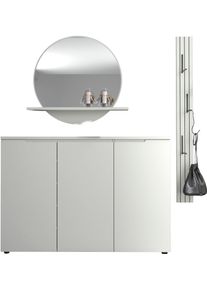 Garderoben-Set Innostyle "Garderoben-Set BRESTA", lichtgrau, B:175cm H:187cm T:22cm, ABS-Kunststoff, Holzwerkstoff, Spiegelglas, Kastenm&ouml;bel-Sets, Garderoben-Set, 3-teilig, LED-Beleuchtung, ABS-Kante, Soft Close