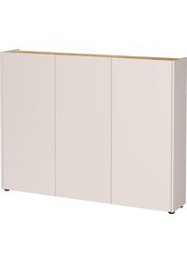 Schuhschrank Germania "Libbiano", beige (kaschmir, navarra, eiche, nachbildung), B:138cm H:105cm T:25cm, Holzwerkstoff, Schr&auml;nke, Schuhschrank, Flurschrank, Soft-close, verstellb. B&ouml;den, in 3 H&ouml;hen, 2- oder 3-t&uuml;rig