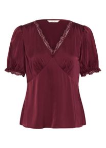Kurzarmbluse Cream "Bluse kurzarm CRAlmina", Damen, Gr. 46, rot (zinfandel), Obermaterial: 97% Polyester PES. 3% Elasthan EL., Blusen Kurzarmbluse