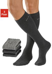 H.I.S. Kniestr&uuml;mpfe H.I.S "Basic Herren Str&uuml;mpfe Komfortsocken, Alltagssocken", Herren, Gr. 43-46, grau (2x anthrazit, 1x grau), Baumwolle, Baumwollmischung, Elasthan (LYCRA), Polyamid, meliert, elastisch, Socken Kniestr&uuml;mpfe, mit druckfreiem B&uuml;ndchen