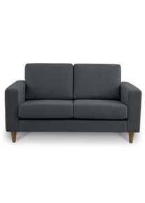 2-Sitzer OTTO HOME "Tvinno", grau (anthrazit), B:155cm H:87cm T:86cm, 100% polyester, Sofas, 2-Sitzer, im skandinavischen Stil, mit Massivholzf&uuml;&szlig;en, Breite 155 cm
