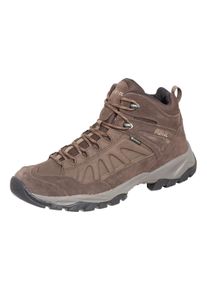 Wanderschuh Meindl "Nebraska Mid GTX", Herren, Gr. 10, braun (mahagoni), Obermaterial: 100% Rindnubukleder CNU., Schuhe Wanderschuh