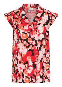 Kurzarmbluse Kaffe "Bluse kurzarm BPissa", Damen, Gr. XS, rot (rot toned flower print), Obermaterial: 100% Viskose LENZING ECOVERO CV LenzEcov., Blusen Kurzarmbluse
