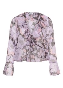 Langarmbluse Saint Tropez "Langarm-Bluse SolangeSZ", Damen, Gr. S, lila (misty lila garden flowers), Obermaterial: 100% Polyester PES., Blusen Langarmbluse