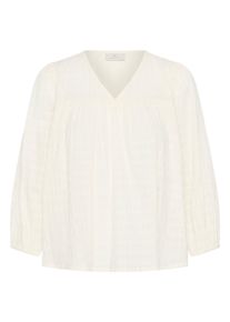 Langarmbluse Kaffe "Bluse langarm KAmissie", Damen, Gr. 44, wei&szlig; (chalk), Obermaterial: 98% Baumwolle CO. 2% Elasthan EL., Blusen Langarmbluse