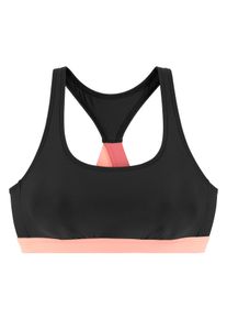 active by Lascana Bustier-Bikini-Top LASCANA ACTIVE "Janni", Damen, Gr. 42, Cup C/D, schwarz, Recycling-Polyamid, kontrastfarbene Details, unifarben, Bikini-Oberteile Bustier-Bikini-Top, mit kontrastfarbenen Details