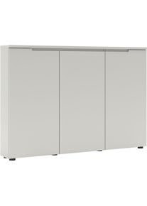Schuhschrank Innostyle "Garderobenschrank BRESTA, BxHxT 145/100/22", lichtgrau, B:145cm H:100cm T:22cm, ABS-Kunststoff, Holzwerkstoff, MDF, Schr&auml;nke, Schuhschrank, 3 t&uuml;rig, 10 F&auml;cher, grifflos, Softclose