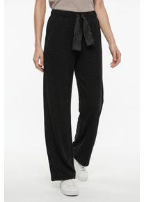 Sweathose Pieces "PCCHILLI WIDE GLITTER SWEAT PANT NOOS BC", Damen, Gr. XXL (44), N-Gr, schwarz detail:wide lurex, Sweatware, Obermaterial: 50% Baumwolle, 50% Polyester, unifarben, lang, Hosen Sweathose, Baumwollmischung