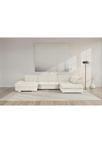 Wohnlandschaft DIE PLANBAR "MP-IN17004 U-Form, Breite 382 cm", natur, B:382cm H:84cm T:260cm, 88% Polyester, 12% Polyamid, Sofas, Wohnlandschaft, Federkernpolsterung, inkl. Sitztiefenverstellung