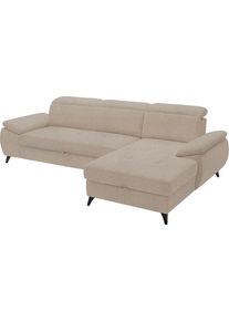 Ecksofa exxpo - SOFA FASHION, mokka, B:281cm H:78cm T:166cm, Sofas, Ecksofa, inkl. Bettfunktion und Bettkasten,toller Sitzkomfort, Steppung im Sitz