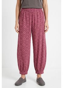 Pumphose bonprix, Damen, Gr. 38, N-Gr, pink (mattbeere, beerensorbet graphisch bedruckt), Obermaterial: 100% Baumwolle, loose fit, Hosen Pumphose, Loose Fit, weites Bein, aus reiner Baumwolle