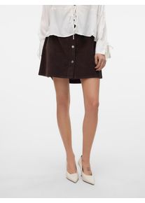 V&eacute;ro Moda Cordrock VERO MODA "VMETTA HR SHORT CORD SKATER SKIRT NOOS", Damen, Gr. M (38), braun (chocolate torte), Cord, Obermaterial: 98% Baumwolle, 2% Elasthan, unifarben, kurz, R&ouml;cke Cordrock