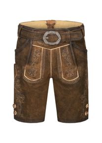 N&uuml;bler Trachtenlederhose N&Uuml;BLER "Kinderlederhose Alfons", Jungen, Gr. 134, EURO, braun, Obermaterial: 100% Lammleder LEL., Hosen Trachtenlederhose