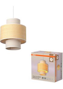 Osram Pendelleuchte "Decor Wrap", beige (beige, zylinderform), &Oslash; 35cm, 1 Stk., Leuchten, Fassung E27, Bast und Leinen und Stahl, Pendelleuchte