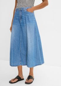 L&auml;tt jeanskjol med reglerbar midja - bl&aring; - storlek 42 - bonprix