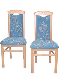 Esszimmerstuhl, blau (blau, buche, nachbildung, blau), B:45cm H:95cm T:49cm, HOFMANN LIVING AND MORE, St&uuml;hle, Esszimmerstuhl