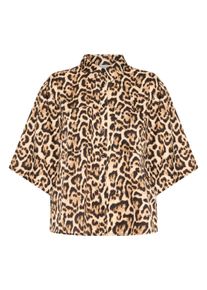 Hemdbluse Ichi "Hemd IHNIMA", Damen, Gr. 42, braun (braun leopard aop), Obermaterial: 100% Polyester PES., Blusen Hemdbluse