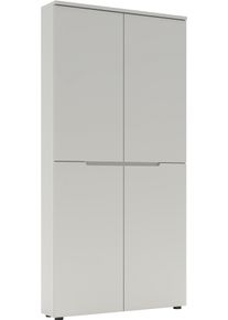 Garderobenschrank Innostyle "Garderobenschrank BRESTA, BxHxT 97/197/22", lichtgrau, B:97cm H:197cm T:22cm, ABS-Kunststoff, Holzwerkstoff, MDF, Schr&auml;nke, Garderobenschrank, 4 t&uuml;rig, 10 F&auml;cher, grifflos, Softclose