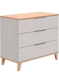 Wickelkommode Paidi "FIENE in Grau, 3 Schubladen mit Soft-Close, Vollauszug", grau (kieselgrau, scandinavian wood), B:110cm H:95,5cm T:55,6cm, Wickelkommoden, Wickelkommode, Kommode in 110 cm Breite, gepr&uuml;fte Sicherheit, Wickeltisch aus Holz