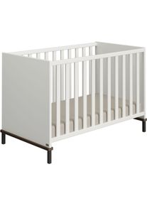 Babybett YUNY BY PAIDI "LOVELY ALIV in Off-White", wei&szlig; (off, wei&szlig;, schwarz, walnut), B:67,2cm H:81,9cm L:126,2cm, Holzwerkstoff, Massivholz, Babybetten, Babybett, Gitterbett h&ouml;henverstellbar, Kinderbett