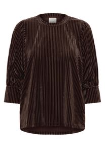 Langarmbluse Kaffe "Langarm-Bluse KAcaca", Damen, Gr. L, braun (schwarz coffee), Obermaterial: 90% Polyester PES. 10% Elasthan EL., Blusen Langarmbluse
